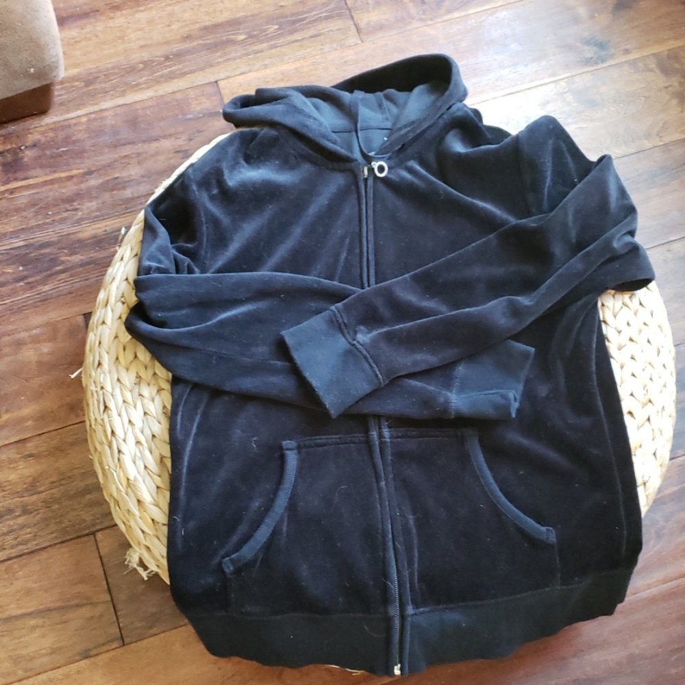 NY&C Velour Zipped Hooded Sweatshirt